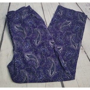 COLDWATER CREEK Purple Paisley Print Pants Size Sm